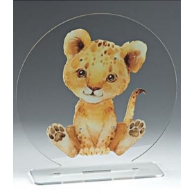 Plexiglass επιτραπέζια βάση με λιονταράκι 22cm - ΚΩΔ:M11421-AD