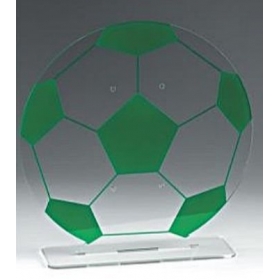 Plexiglass επιτραπέζια βάση πράσινη μπάλα ποδοσφαίρου 22cm - ΚΩΔ:M11436-AD