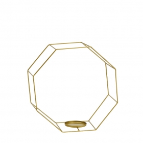 Μεταλλικό χρυσό σταντ-κηροπήγιο οκτάγωνο 40X40cm - ΚΩΔ:M11661-AD