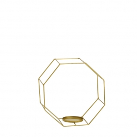 Μεταλλικό χρυσό σταντ-κηροπήγιο οκτάγωνο 30X30cm - ΚΩΔ:M11662-AD