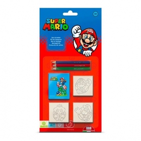Σετ σφραγίδες και ξυλομπογιές Super Mario 28X14cm - ΚΩΔ:BB0003104-BB
