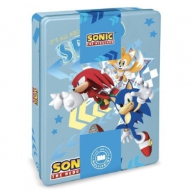 Μεταλλικό κουτί Sonic με είδη ζωγραφικής 22X16X6cm - ΚΩΔ:38122-BB