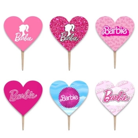 Οδοντογλυφίδες καρδιά Barbie logo 13cm - ΚΩΔ:P25917-148-BB