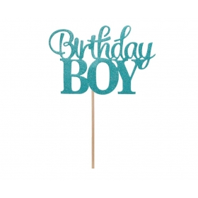 Topper τούρτας Birthday Boy με γκλίτερ 10X7cm - ΚΩΔ:PF-DPBB-BB