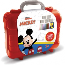 Βαλιτσάκι Mickey Mouse με είδη ζωγραφικής 23X19X10.5cm - ΚΩΔ:42945-BB