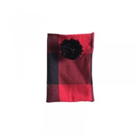 Πουγκί μαύρο-κόκκινο καρώ 12X17cm - ΚΩΔ:375209-NT