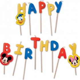 Κεράκια happy birthday Mickey Mouse 6cm - ΚΩΔ:09295-BB