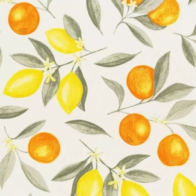 Ύφασμα με το μέτρο με πορτοκάλια και λεμόνια - φάρδος 140cm - ΚΩΔ:308193-NT
