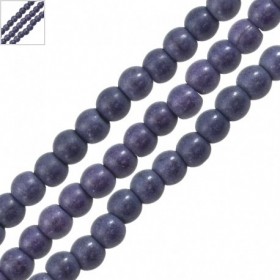 Ημιπολύτιμη Πέτρα Χαολίτης Χάντρα Στρογγυλή 4mm (~96τμχ) - Μπλε Σκούρο - ΚΩΔ:72239017.004-NG