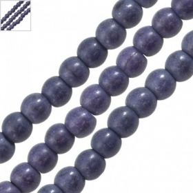 Ημιπολύτιμη Πέτρα Χαολίτης Χάντρα Στρογγυλή 10mm (~40τμχ) - Μπλε Σκούρο - ΚΩΔ:72239017.010-NG