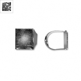 Μεταλλικό Ορειχάλκινο Μπρούτζινο Δαχτυλίδι 20x18mm - Ρόδιο - ΚΩΔ:78010076.024-NG