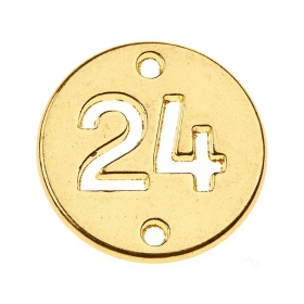 Μεταλλικό χρυσό στρόγγυλο με χρονολογία 24 2cm - ΚΩΔ:NU000E04-NU