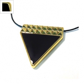 Ακρυλικό Στοιχείο Τρίγωνο με Σμάλτο 39x40mm - Χρυσό/Μαύρο - ΚΩΔ:71730037.208-NG
