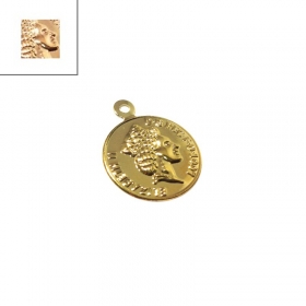 Μεταλλικό Ατσάλινο Μοτίφ Νόμισμα 20mm - Ροζ Χρυσό - ΚΩΔ:78120055.132-NG