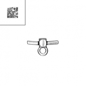 Μεταλλικό Ζάμακ Χυτό Κούμπωμα με Κρικάκι 16mm για Κορδόνι 2.1mm - 999° Επάργυρο Αντικέ - ΚΩΔ:78411439.027-NG