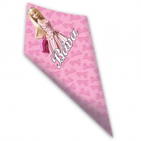 Χάρτινο χωνάκι για ζαχαρωτά Barbie με όνομα 20cm - ΚΩΔ:D1401-182-BB
