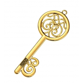 Μεταλλικό κρεμαστό χρυσό κλειδί με χρονολογία 3.5X9cm - ΚΩΔ:M2024-9928-AD