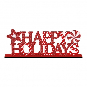 Ξύλινο επιτραπέζιο happy holidays 13X37cm - ΚΩΔ:M10587-AD