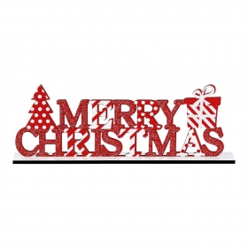 Ξύλινο επιτραπέζιο merry christmas 13X37cm - ΚΩΔ:M10586-AD
