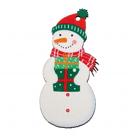 Ξύλινος κρεμαστός χιονάνθρωπος 3.5X8cm - ΚΩΔ:M10574-AD