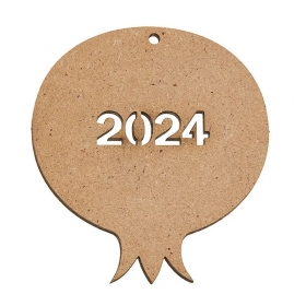 Ξύλινο ρόδι με χρονολογία 2024 7X8cm - ΚΩΔ:NB274-NU