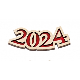 Κρεμαστή ξύλινη χρονολογία 2024 3X10cm - ΚΩΔ:M10578-AD