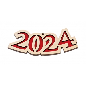Κρεμαστή ξύλινη χρονολογία 2024 4.5X14cm - ΚΩΔ:M10579-AD