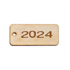 Ξύλινο ταμπελάκι με χρονολογία 2024 5.5X2.5cm - ΚΩΔ:M1086-Ad