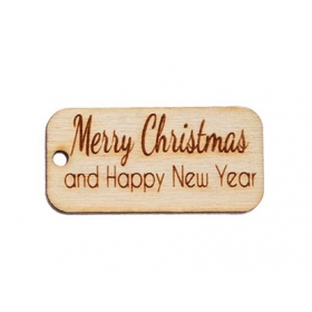 Ξυλινο Ταμπελακι Merry Christmas - Happy New Year - ΚΩΔ:M1088-Ad