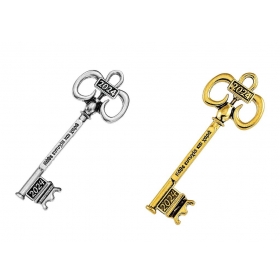 Μεταλλικό κρεμαστό κλειδί με ευχές και χρονολογία 7.5X2.8cm - ΚΩΔ:M2024-6950-AD
