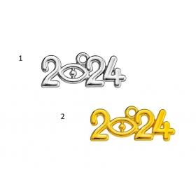 Μεταλλικό Κρεμαστό Χρονολογία 2024 με Ματάκι 3X1.2cm - ΚΩΔ:M3108-AD