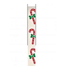 Κορδελα Χριστουγεννιατικη Με Μπαστουνακια  1,5Cm X 10Μ - ΚΩΔ:M9872-Ad