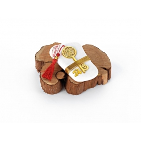 Γούρι Μεταλλικό Χρυσό Κλειδί με Διακοσμητικά σε Πέτρα - ΚΩΔ:EG779-AD