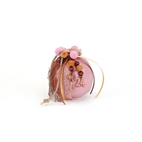 Επιτραπέζιο γούρι κεραμικό ροζ ρόδι με κλειδί - ΚΩΔ:EG19349-AD