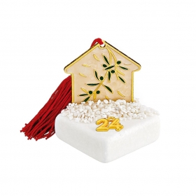 Γούρι Χρυσό Σπίτι με Κλαδί Ελιάς σε Μάρμαρο - ΚΩΔ:EG22171-AD