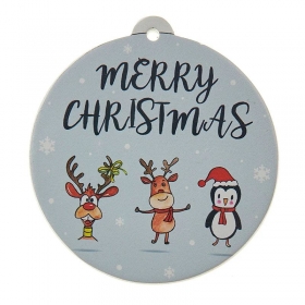 Γύψινο κρεμαστό διακοσμητικό με χριστουγεννιάτικα ζωάκια 8.5X9cm - ΚΩΔ:K672-NU