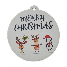 Γύψινο κρεμαστό διακοσμητικό με χριστουγεννιάτικα ζωάκια 8.5X9cm - ΚΩΔ:K673-NU
