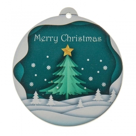 Γύψινο κρεμαστό διακοσμητικό με χριστουγεννιάτικο δέντρο 8.5X9cm - ΚΩΔ:K679-NU