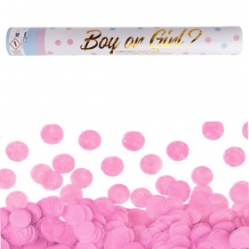 Κανονάκι ροζ κομφετί για Gender Reveal 40cm - ΚΩΔ:9916488-BB