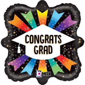 Μπαλόνι foil 45cm αποφοίτησης congrats grad ribbons - ΚΩΔ:26100P-BB