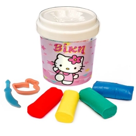 Βαζάκι με πλαστελίνες Hello Kitty με όνομα 7X6cm - ΚΩΔ:20923032-37-BB
