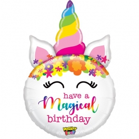 Μπαλόνι foil 69cm φλοράλ μονόκερος magical birthday - ΚΩΔ:35860WE-BB