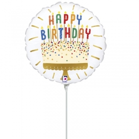 Μπαλόνι foil 19cm mini shape τούρτα γενεθλίων - ΚΩΔ:22280-BB