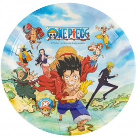 Χάρτινα πιάτα πάρτυ One Piece 18cm - ΚΩΔ:12806-ON-BB