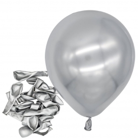 Μπαλόνι latex 13cm chrome ασημί - ΚΩΔ:20705S-BB