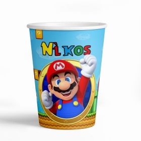 Χάρτινο ποτήρι Super Mario με όνομα 260ml - ΚΩΔ:P25922-189-BB
