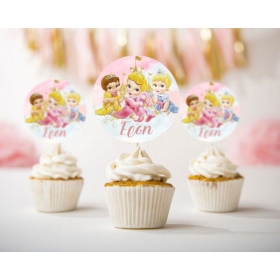 Topper cupcake Baby Πριγκίπισσες Disney με όνομα 5.5cm - ΚΩΔ:P25917-168-BB