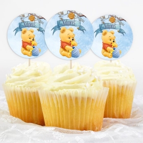 Topper cupcake baby Winnie με όνομα 5.5cm - ΚΩΔ:P25917-170-BB