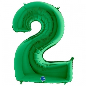 Μπαλόνι foil 100cm πράσινο αριθμός 2 - ΚΩΔ:40032GR-BB