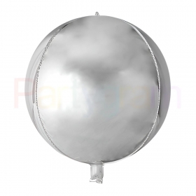 Μπαλόνι foil 45cm ασημί σφαίρα 4D - ΚΩΔ:20718002-BB